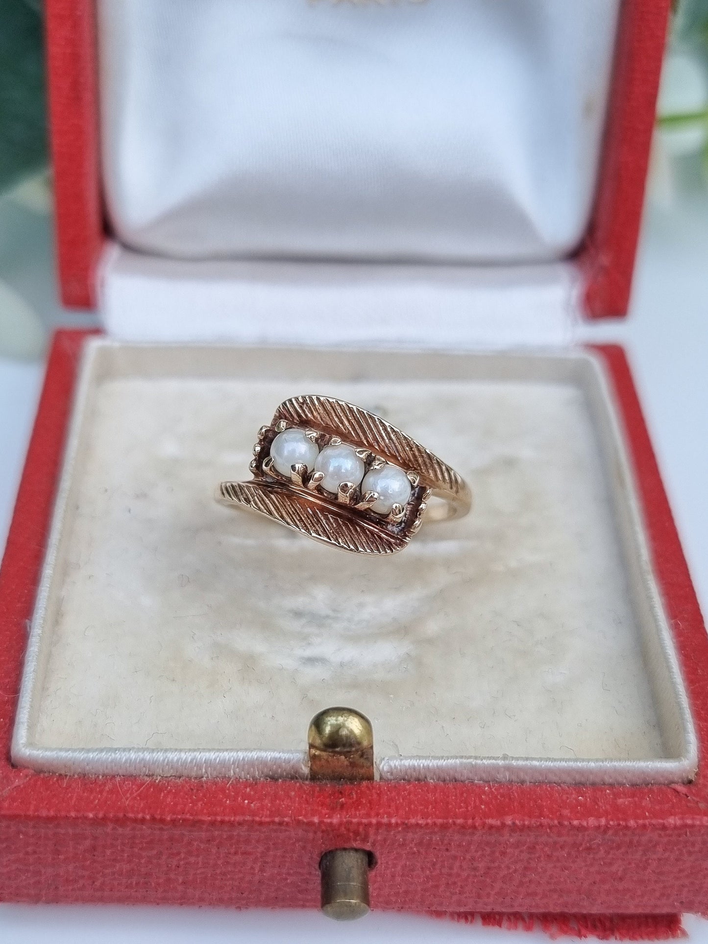 Vintage 10k Yellow Gold Pearl Ring
