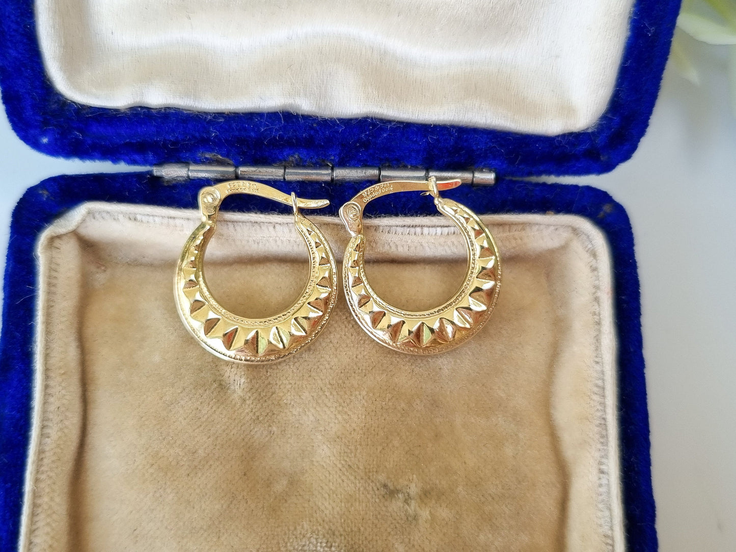 Vintage 9ct Bonded Gold Hoop Earrings