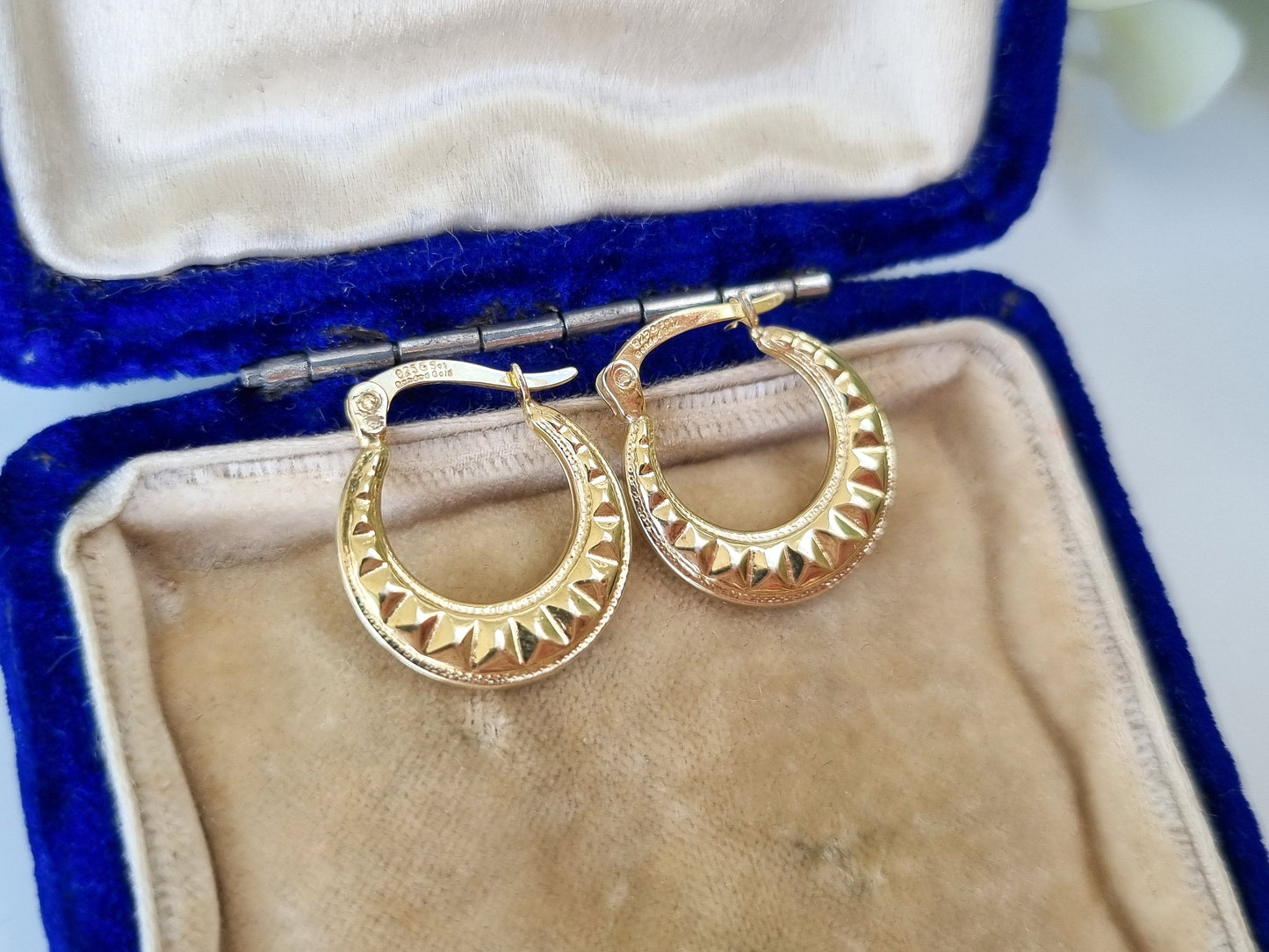Vintage 9ct Bonded Gold Hoop Earrings