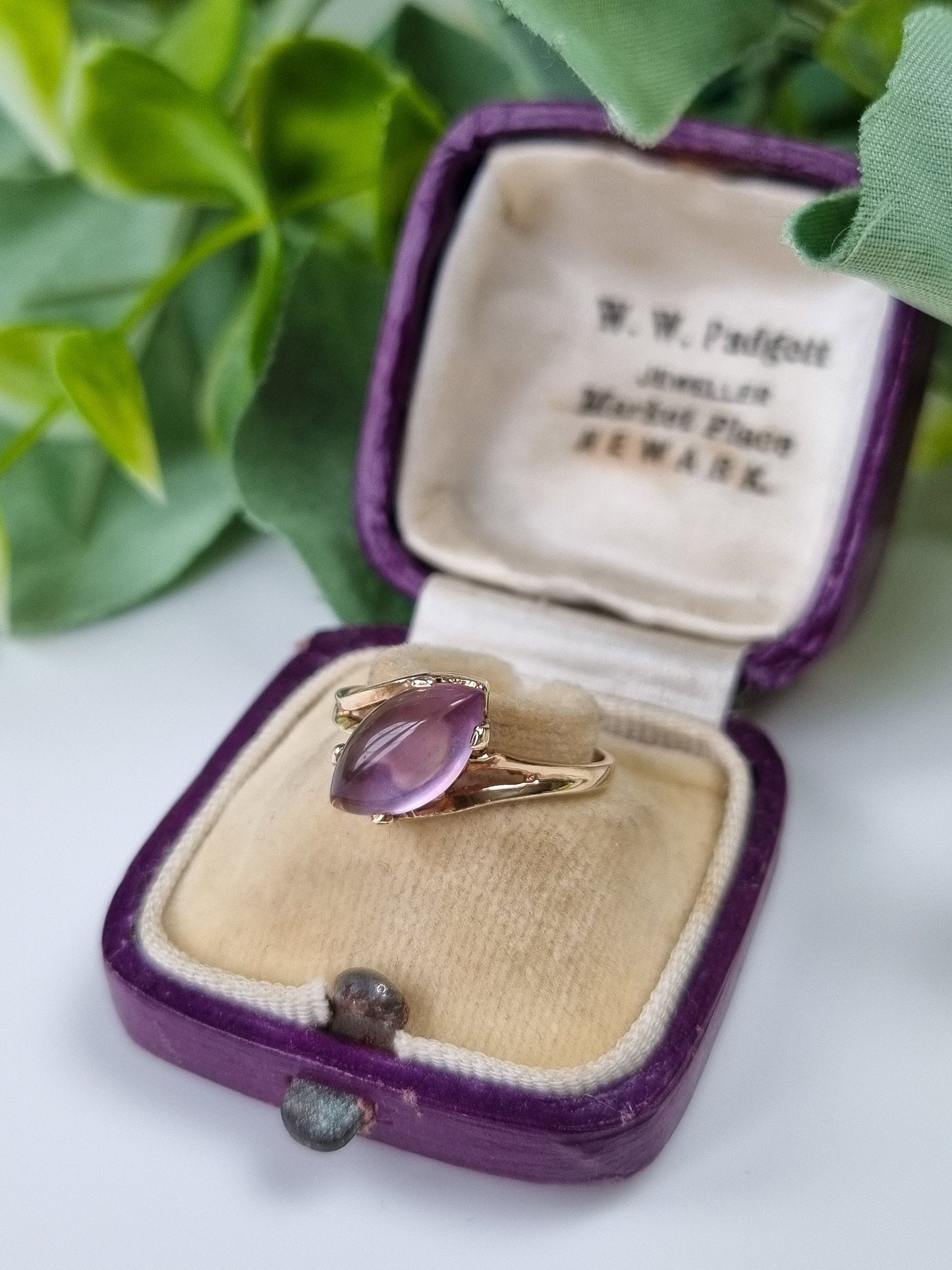 Vintage 10ct Yellow Gold Amethyst Cocktail Ring