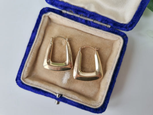Vintage 9ct Gold Handbag Hoop Earrings