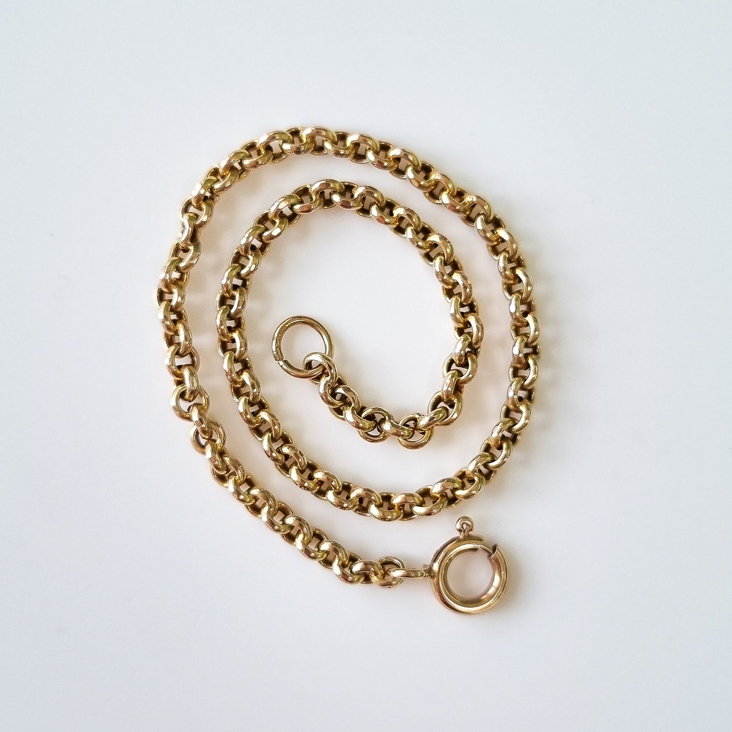 Vintage Solid 9ct Yellow Gold Rolo Link Bracelet
