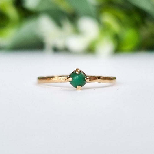 Vintage 9ct Yellow Gold Turquoise Dainty Stacking Ring