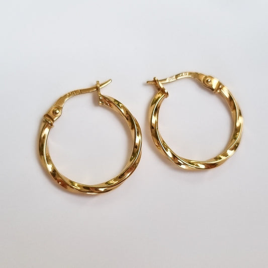 Vintage 10ct Yellow Gold Hoop Earrings